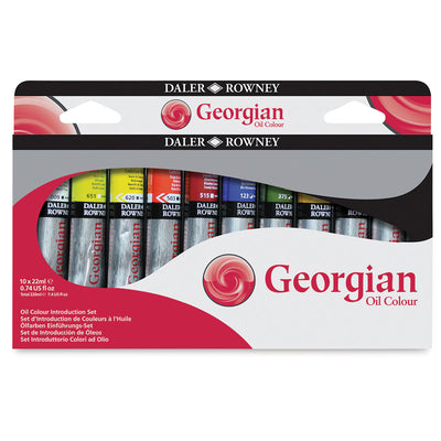 DALER & ROWNEY GEORGIAN INTRODUCTORY OIL COLOUR SET OF 10 X 22 ML