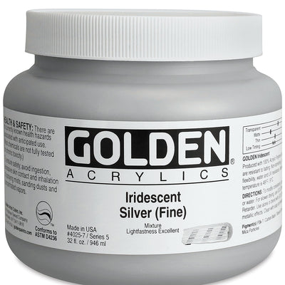 GOLDEN HEAVY BODY ACRYLIC 946 ML SR 5 IRIDESCENT SILVER FINE 4025-7