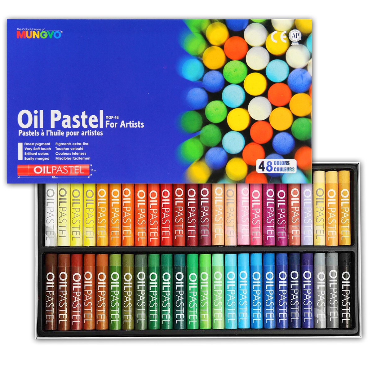 MUNGYO OIL PASTEL SET OF 48 ASSORTED (MOP-48) – Himalaya Fine Art