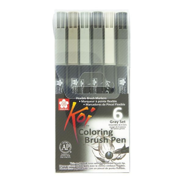 SAKURA KOI WATER COLOUR BRUSH PEN GRAY SET OF