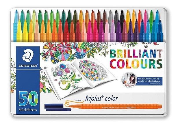 STAEDTLER TRIPLUS BRILLIANT COLOUR PEN Set of 50 (323M50JB