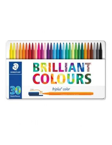 Staedtler Triplus Color - 3 Pennarelli Neri A Punta Fine 1mm, Inchiostro Lavabile, DRY-SAFE, Ergonomici