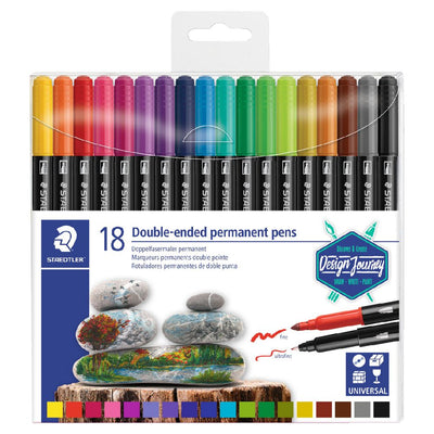 STAEDTLER TWIN TIP DUAL PERMANENT MARKER SET OF 18 (3187 TB18)