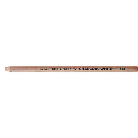 General's 558 White Charcoal Pencils - Pack Of 12 Artist Pencils For Drawing & Highlights