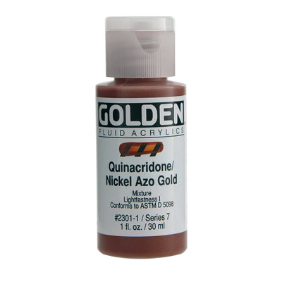 GOLDEN FLUID ACRYLIC 30 ML SR 7 QUINACRIDONE NICKEL AZO GOLD 0002301-1