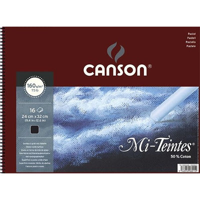 CANSON MI-TEINTES ALBUMS SPIRAL BLACK 16 SHEETS 160 GSM 24 x 32 CM (400030226)