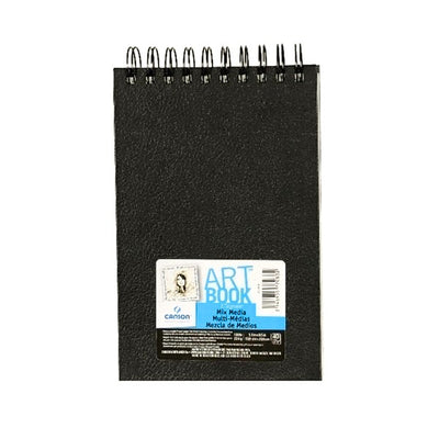 CANSON MIXED MEDIA ART BOOK BLACK COVER+SPIRAL CP 224 GSM 14 x 21.6 CM (100516108)