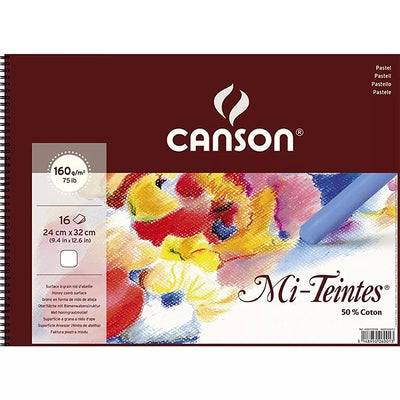 CANSON MI-TEINTES ALBUMS SPIRAL WHITE 16 SHEETS 160 GSM 24 x 32 CM (400030148)