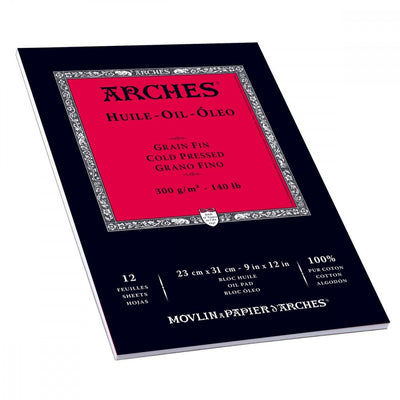 ARCHES OIL PAD 12 SHEETS CP 300 GSM 9" x 12" (1795108)