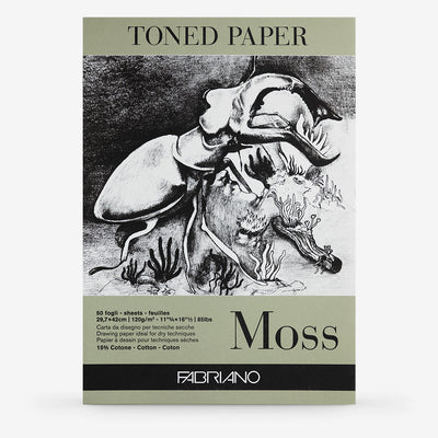 FABRIANO SKETCHING TONED PAPER PAD MOSS 50 SHEETS 120 GSM 29.7 x 42 CM (19100514)