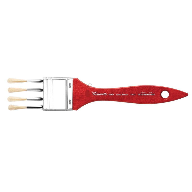 TINTORETTO  SR 1200 HOG HAIR COMB SHAPED MOTTLER WHITE BRISTLE NO 80
