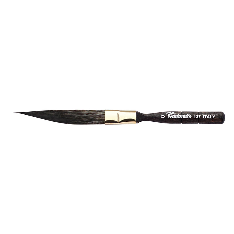 TINTORETTO  SR 137 SWORD SHAPED KAZAN SQUIRREL SYNTHETIC BRUSH NO 0
