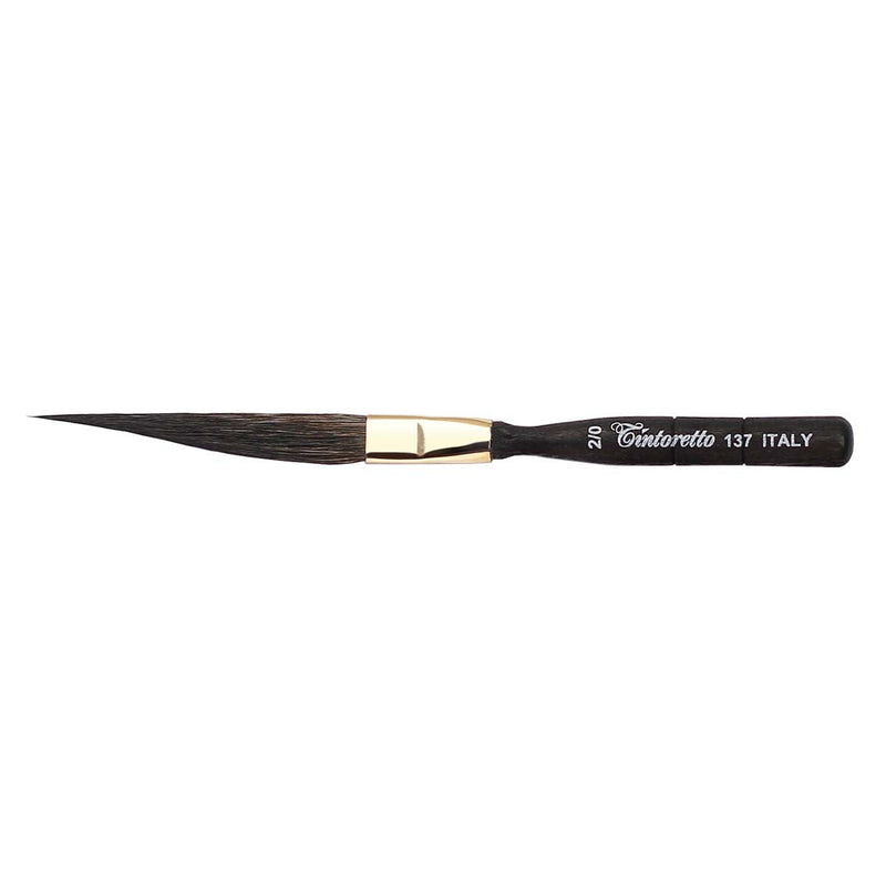 TINTORETTO  SR 137 SWORD SHAPED KAZAN SQUIRREL SYNTHETIC BRUSH NO 2/0