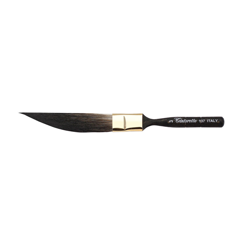 TINTORETTO  SR 137 SWORD SHAPED KAZAN SQUIRREL SYNTHETIC BRUSH NO 3