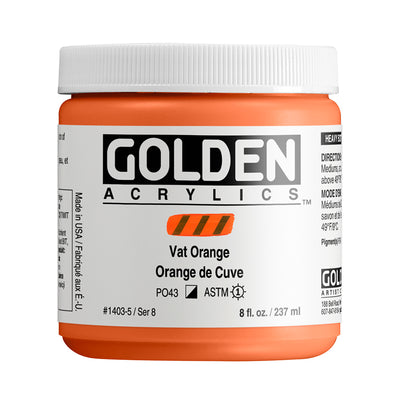 GOLDEN HEAVY BODY ACRYLIC COLOUR 237 ML SR 8 VAT ORANGE (0001403-5)