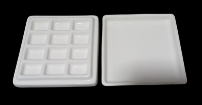 DELUXE PORCELAIN CERAMIC PALETTE 4" WITH CAP