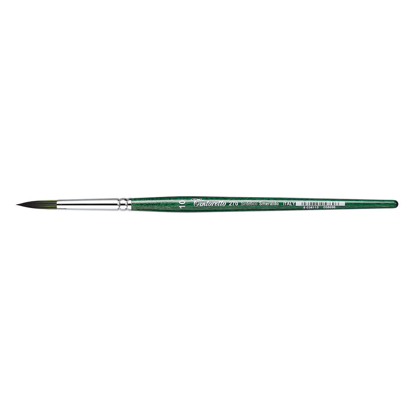 TINTORETTO  SR 270 EMERALD SYNTHETIC ROUND BRUSH SHORT HANDLE NO 10