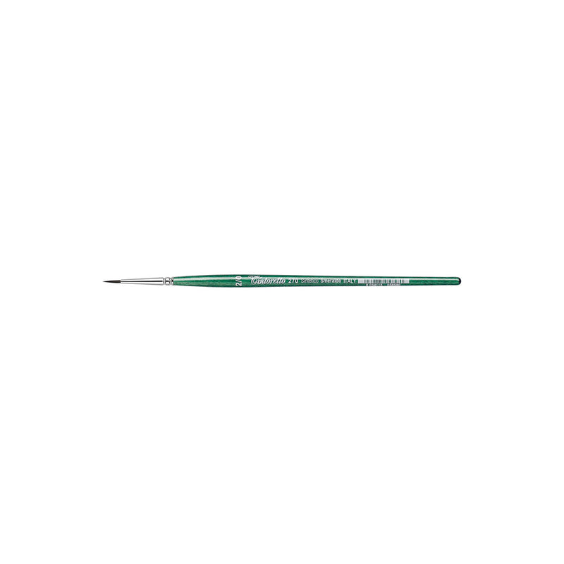 TINTORETTO  SR 270 EMERALD SYNTHETIC ROUND BRUSH SHORT HANDLE NO 2/0