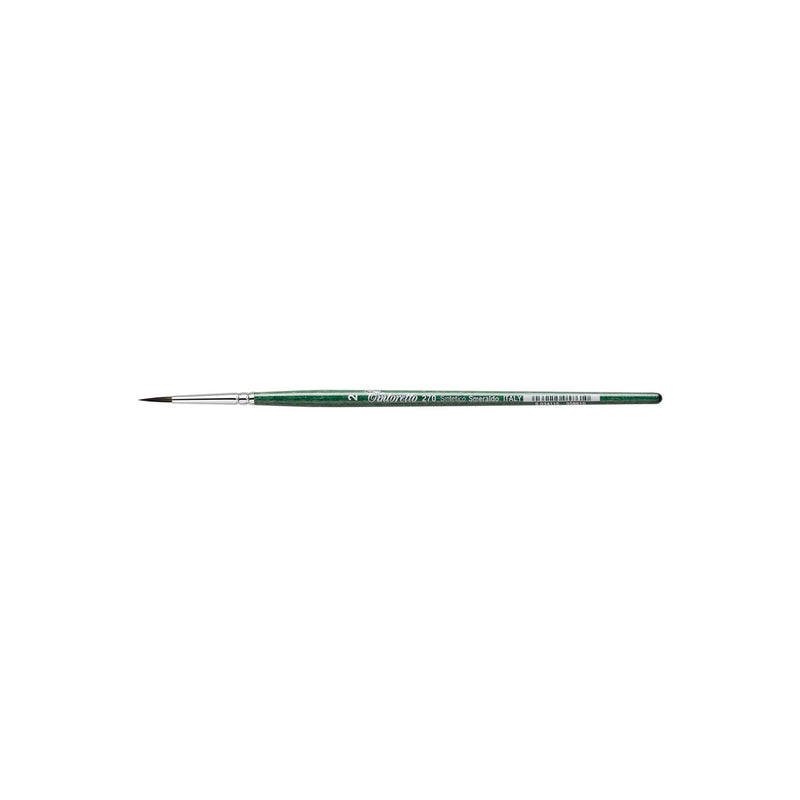 TINTORETTO  SR 270 EMERALD SYNTHETIC ROUND BRUSH SHORT HANDLE NO 2