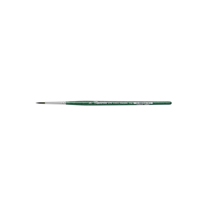 TINTORETTO  SR 270 EMERALD SYNTHETIC ROUND BRUSH SHORT HANDLE NO 3
