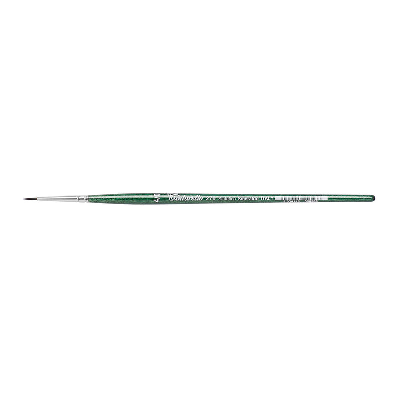 TINTORETTO  SR 270 EMERALD SYNTHETIC ROUND BRUSH SHORT HANDLE NO 4/0
