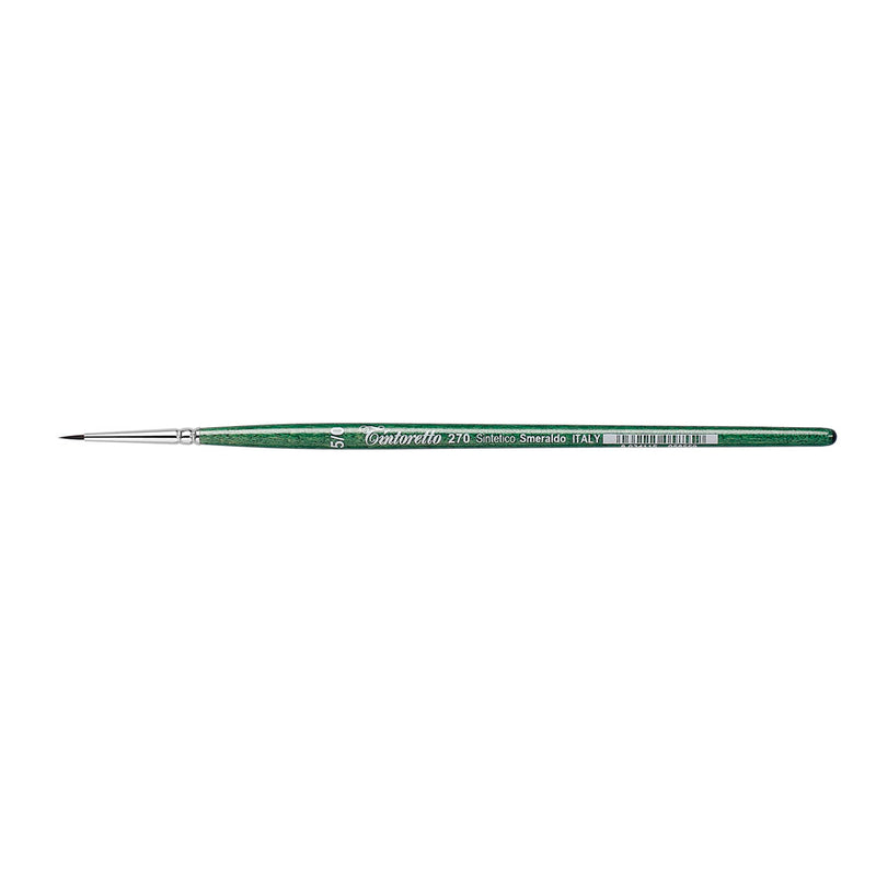 TINTORETTO  SR 270 EMERALD SYNTHETIC ROUND BRUSH SHORT HANDLE NO 5/0