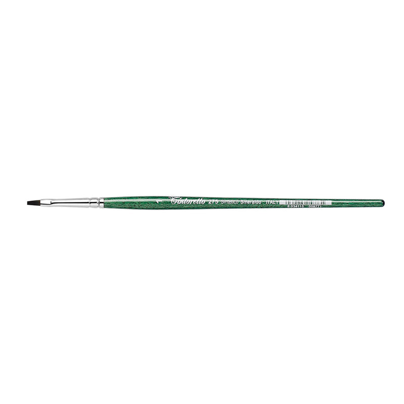TINTORETTO  SR 275 EMERALD SYNTHETIC FLAT BRUSH SHORT HANDLE NO 1
