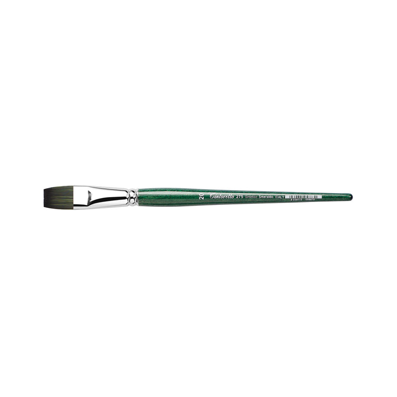 TINTORETTO  SR 275 EMERALD SYNTHETIC FLAT BRUSH SHORT HANDLE NO 20