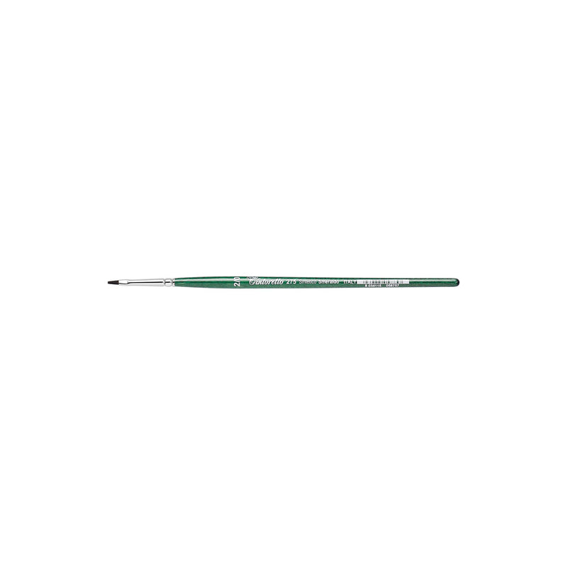 TINTORETTO  SR 275 EMERALD SYNTHETIC FLAT BRUSH SHORT HANDLE NO 2/0