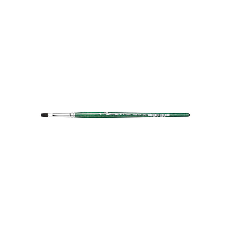 TINTORETTO  SR 275 EMERALD SYNTHETIC FLAT BRUSH SHORT HANDLE NO 4