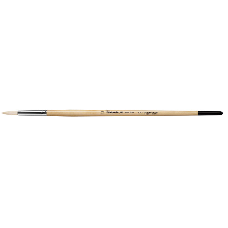 TINTORETTO  SR 285 HOG HAIR ROUND BRUSH EXTRA BRISTLE NO 12