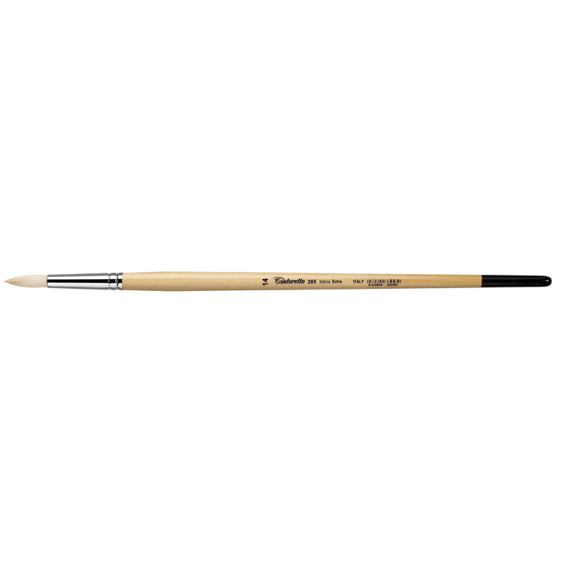 TINTORETTO  SR 285 HOG HAIR ROUND BRUSH EXTRA BRISTLE NO 14
