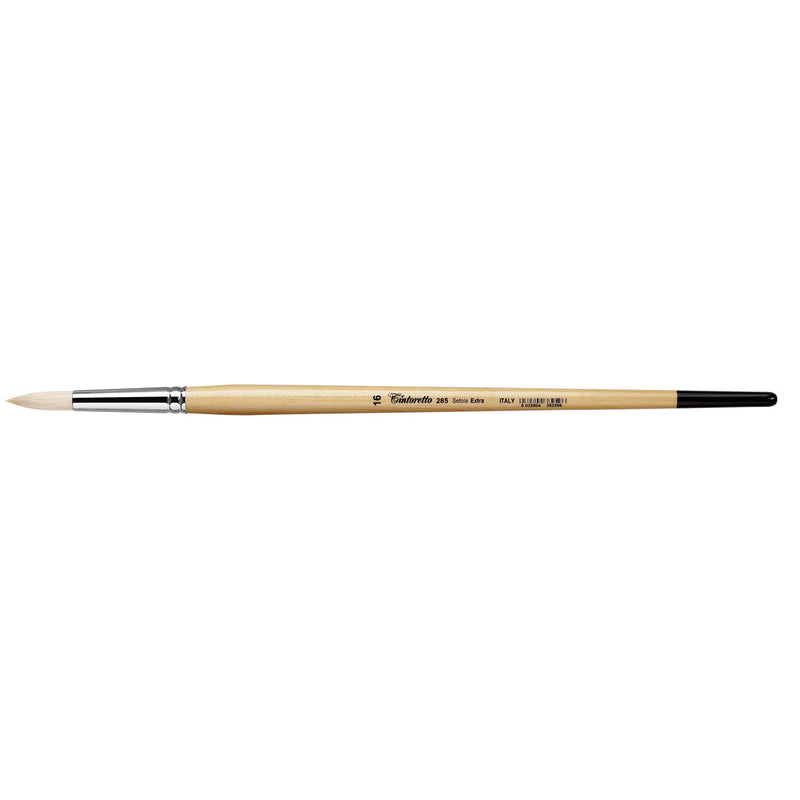 TINTORETTO  SR 285 HOG HAIR ROUND BRUSH EXTRA BRISTLE NO 16