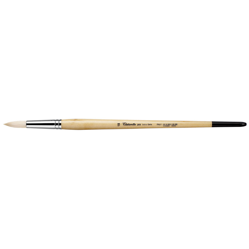 TINTORETTO  SR 285 HOG HAIR ROUND BRUSH EXTRA BRISTLE NO 18