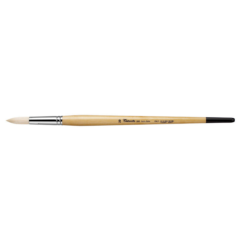 TINTORETTO  SR 285 HOG HAIR ROUND BRUSH EXTRA BRISTLE NO 20