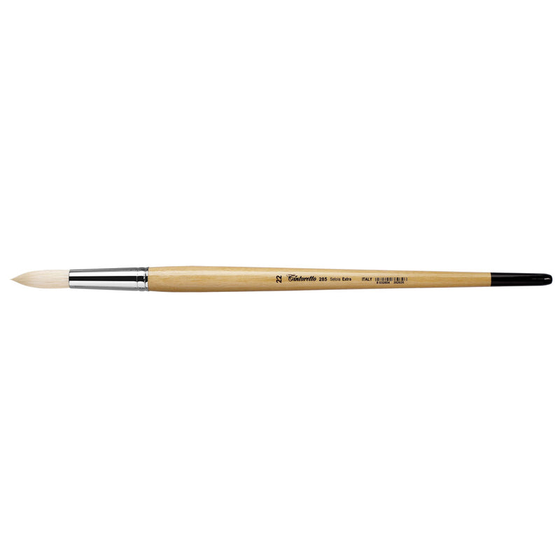 TINTORETTO  SR 285 HOG HAIR ROUND BRUSH EXTRA BRISTLE NO 22