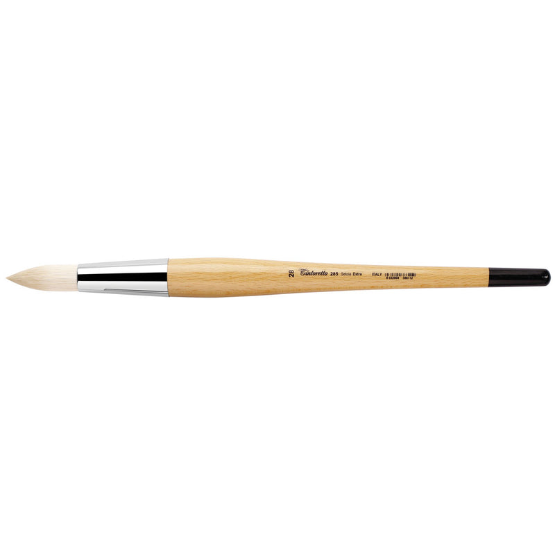 TINTORETTO  SR 285 HOG HAIR ROUND BRUSH EXTRA BRISTLE NO 28