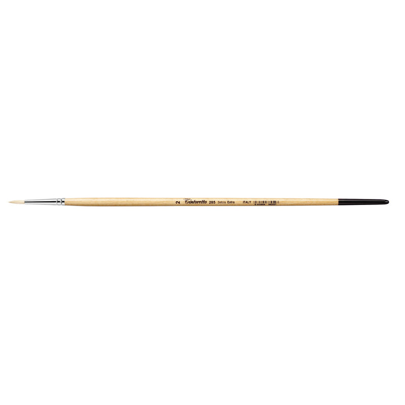 TINTORETTO  SR 285 HOG HAIR ROUND BRUSH EXTRA BRISTLE NO 2