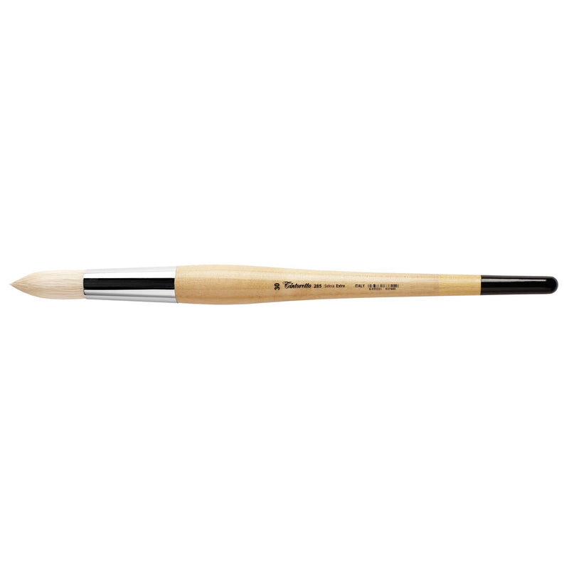 TINTORETTO  SR 285 HOG HAIR ROUND BRUSH EXTRA BRISTLE NO 30