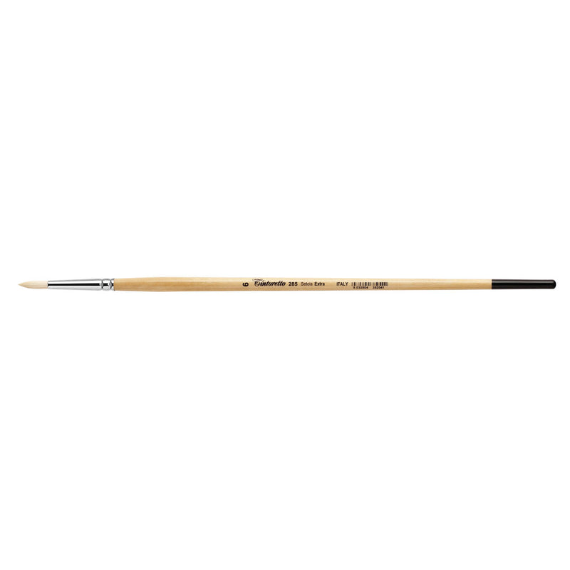 TINTORETTO  SR 285 HOG HAIR ROUND BRUSH EXTRA BRISTLE NO 6