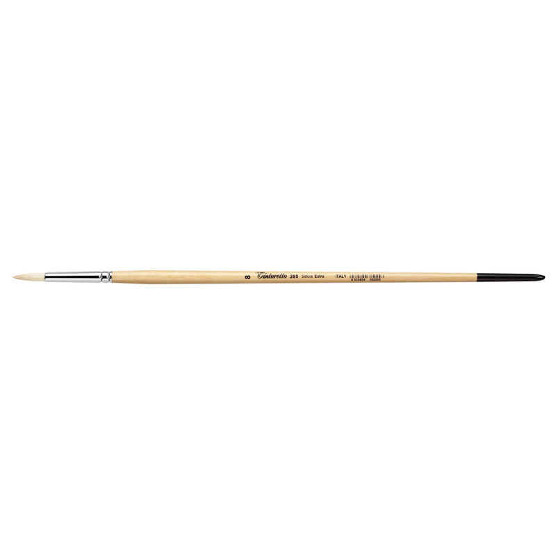 TINTORETTO  SR 285 HOG HAIR ROUND BRUSH EXTRA BRISTLE NO 8