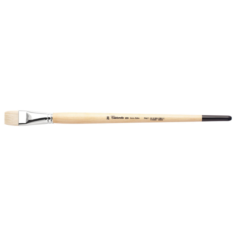 TINTORETTO  SR 289 HOG HAIR BRUSH FLAT SHORTER HAIR EXTRA BRISTLE NO 20