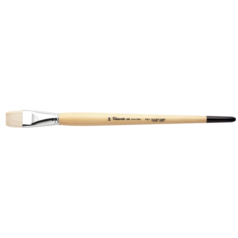TINTORETTO  SR 289 HOG HAIR BRUSH FLAT SHORTER HAIR EXTRA BRISTLE NO 24