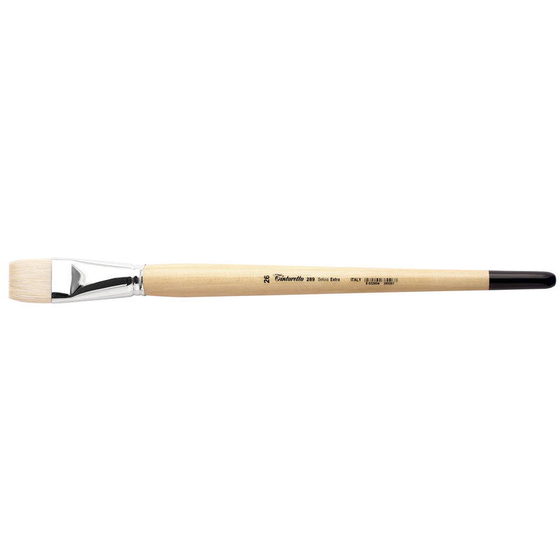 TINTORETTO  SR 289 HOG HAIR BRUSH FLAT SHORTER HAIR EXTRA BRISTLE NO 26
