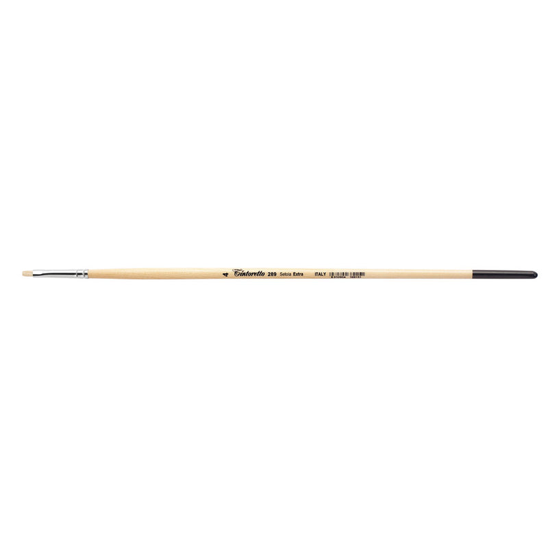 TINTORETTO  SR 289 HOG HAIR BRUSH FLAT SHORTER HAIR EXTRA BRISTLE NO 4