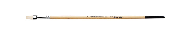 TINTORETTO  SR 290 HOG HAIR FLAT NATURAL BRISTLE LONG HANDLE NO 10