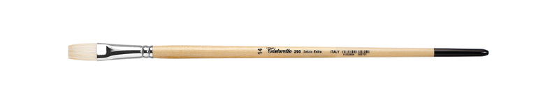 TINTORETTO  SR 290 HOG HAIR FLAT NATURAL BRISTLE LONG HANDLE NO 14