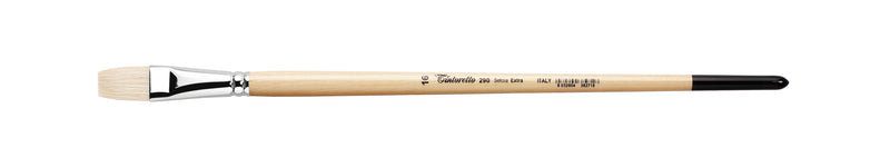 TINTORETTO  SR 290 HOG HAIR FLAT NATURAL BRISTLE LONG HANDLE NO 16