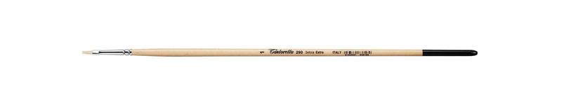 TINTORETTO  SR 290 HOG HAIR FLAT NATURAL BRISTLE LONG HANDLE NO 1