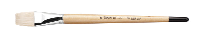 TINTORETTO  SR 290 HOG HAIR FLAT NATURAL BRISTLE LONG HANDLE NO 26